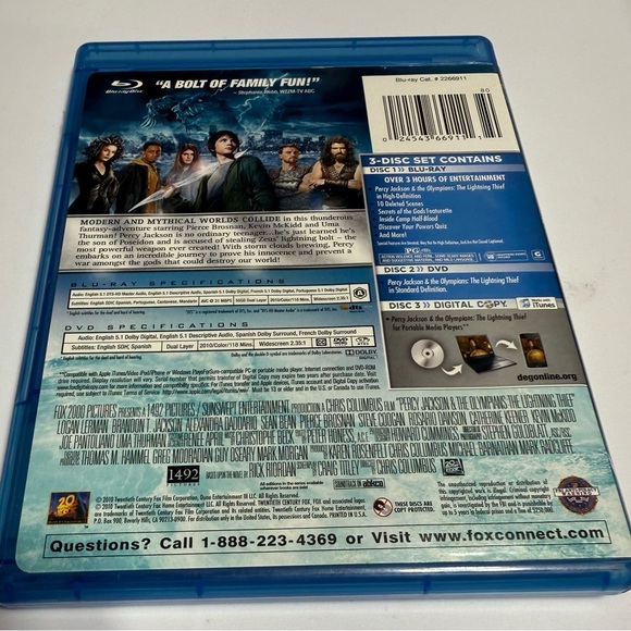 Percy Jackson & the Olympians: The Lightning Thief. Blu-ray, & Digital Combo. - Picture 2 of 3